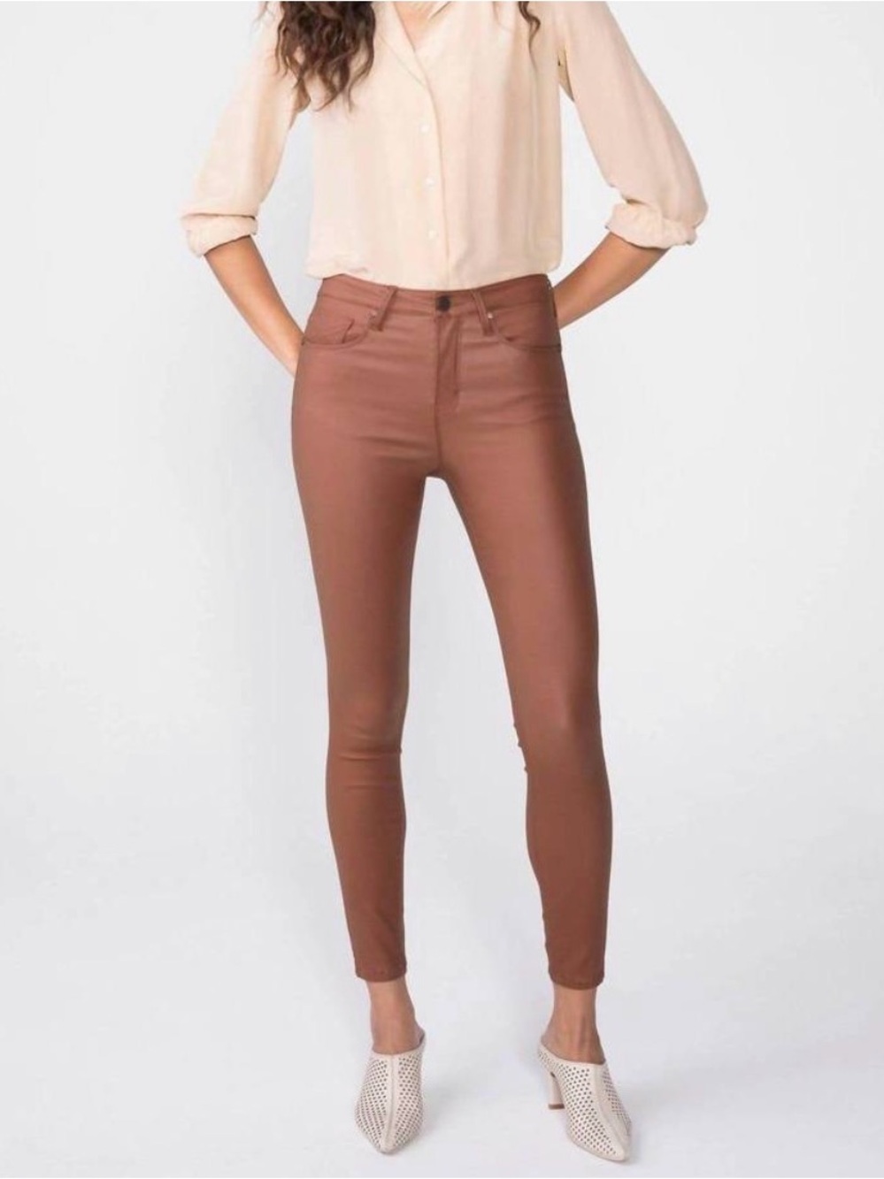 UNPUBLISHED coated skinny jeans